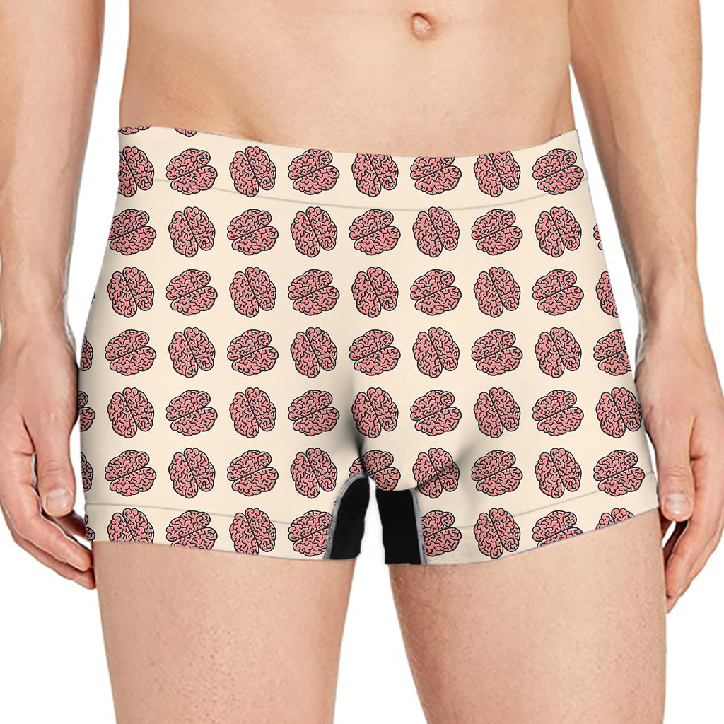 Human Brain Pattern Print Men's Boxer Briefs