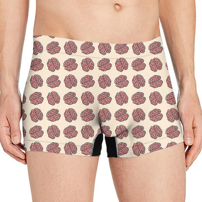 Human Brain Pattern Print Men's Boxer Briefs