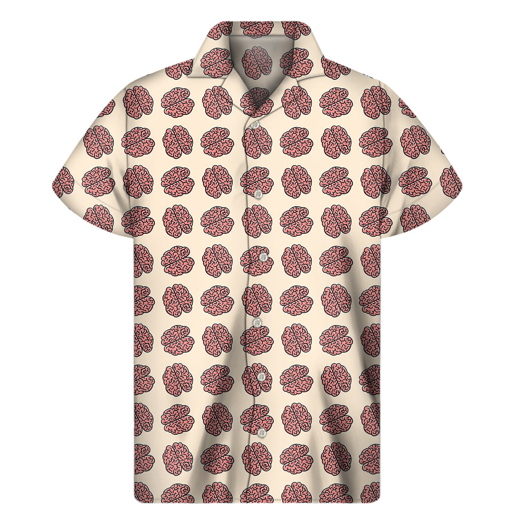 Human Brain Pattern Print Men's Short Sleeve Shirt