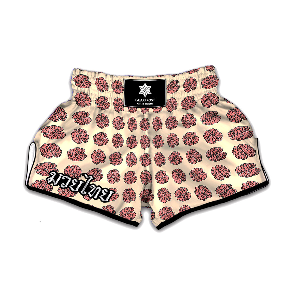 Human Brain Pattern Print Muay Thai Boxing Shorts