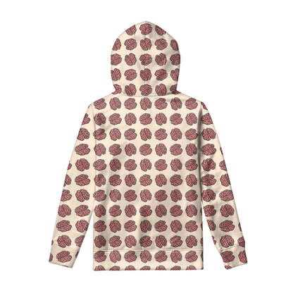 Human Brain Pattern Print Pullover Hoodie