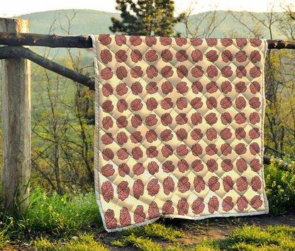 Human Brain Pattern Print Quilt
