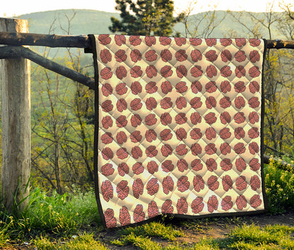 Human Brain Pattern Print Quilt
