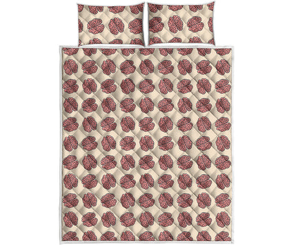 Human Brain Pattern Print Quilt Bed Set