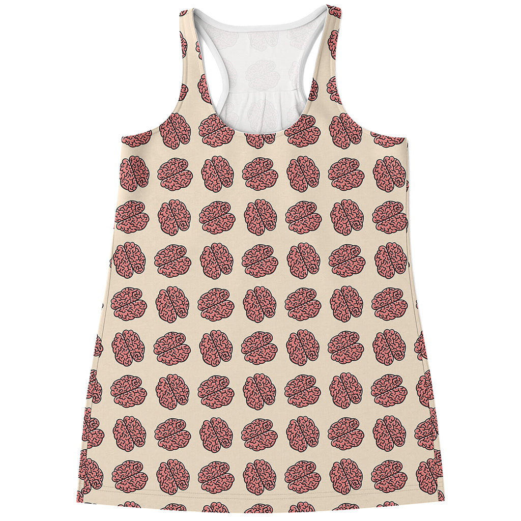 Human Brain Pattern Print Women's Racerback Tank Top