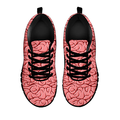 Human Brain Print Black Sneakers