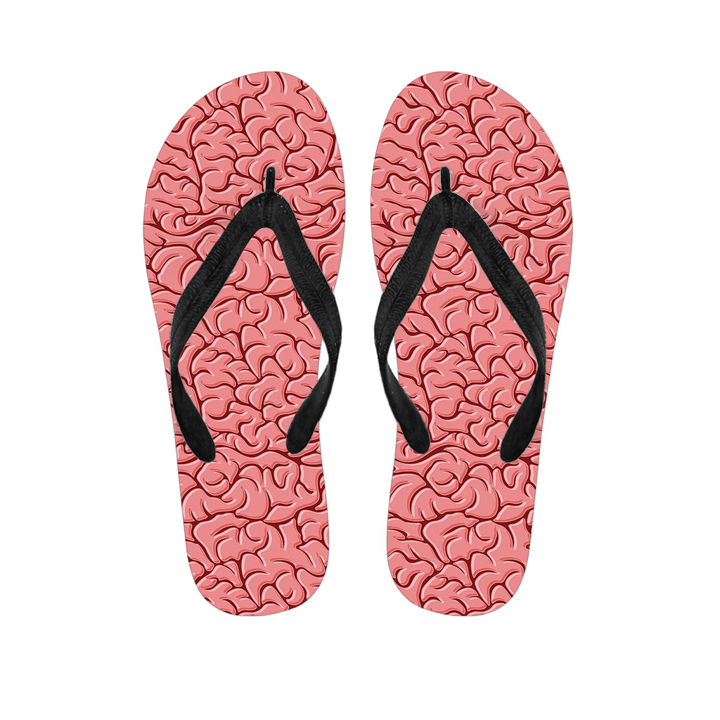 Human Brain Print Flip Flops