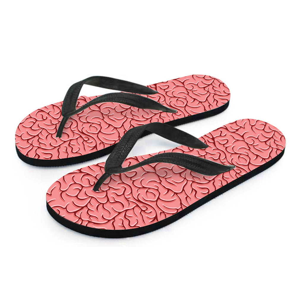 Human Brain Print Flip Flops