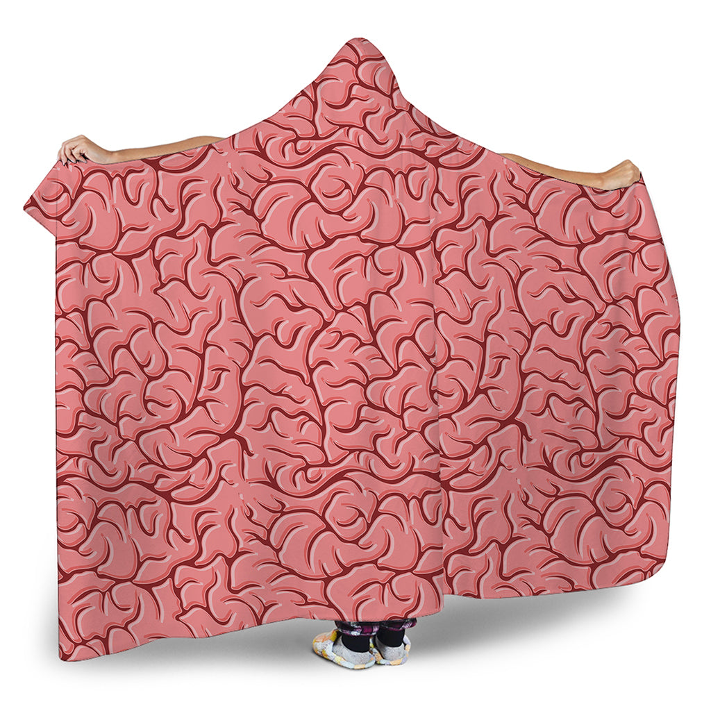 Human Brain Print Hooded Blanket