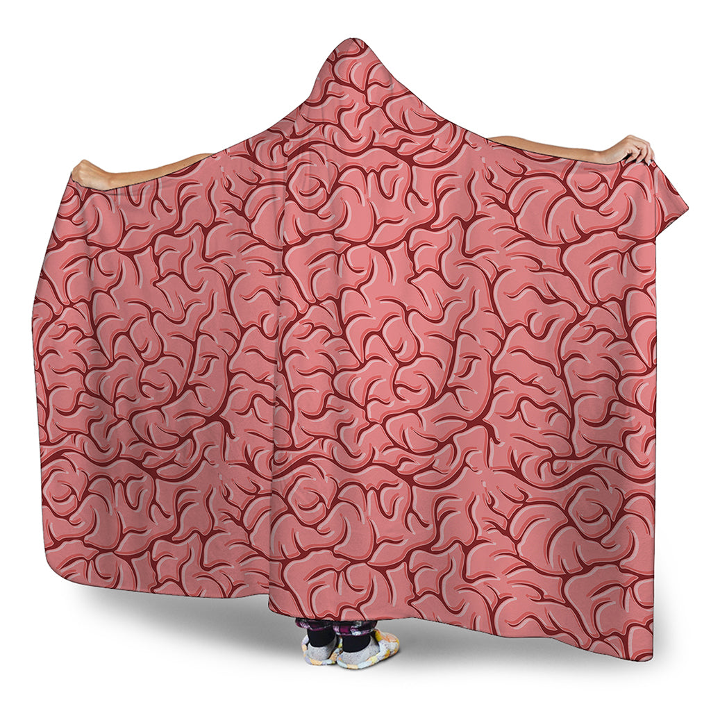 Human Brain Print Hooded Blanket