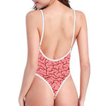 Human Brain Print One Piece High Cut Swimsuit