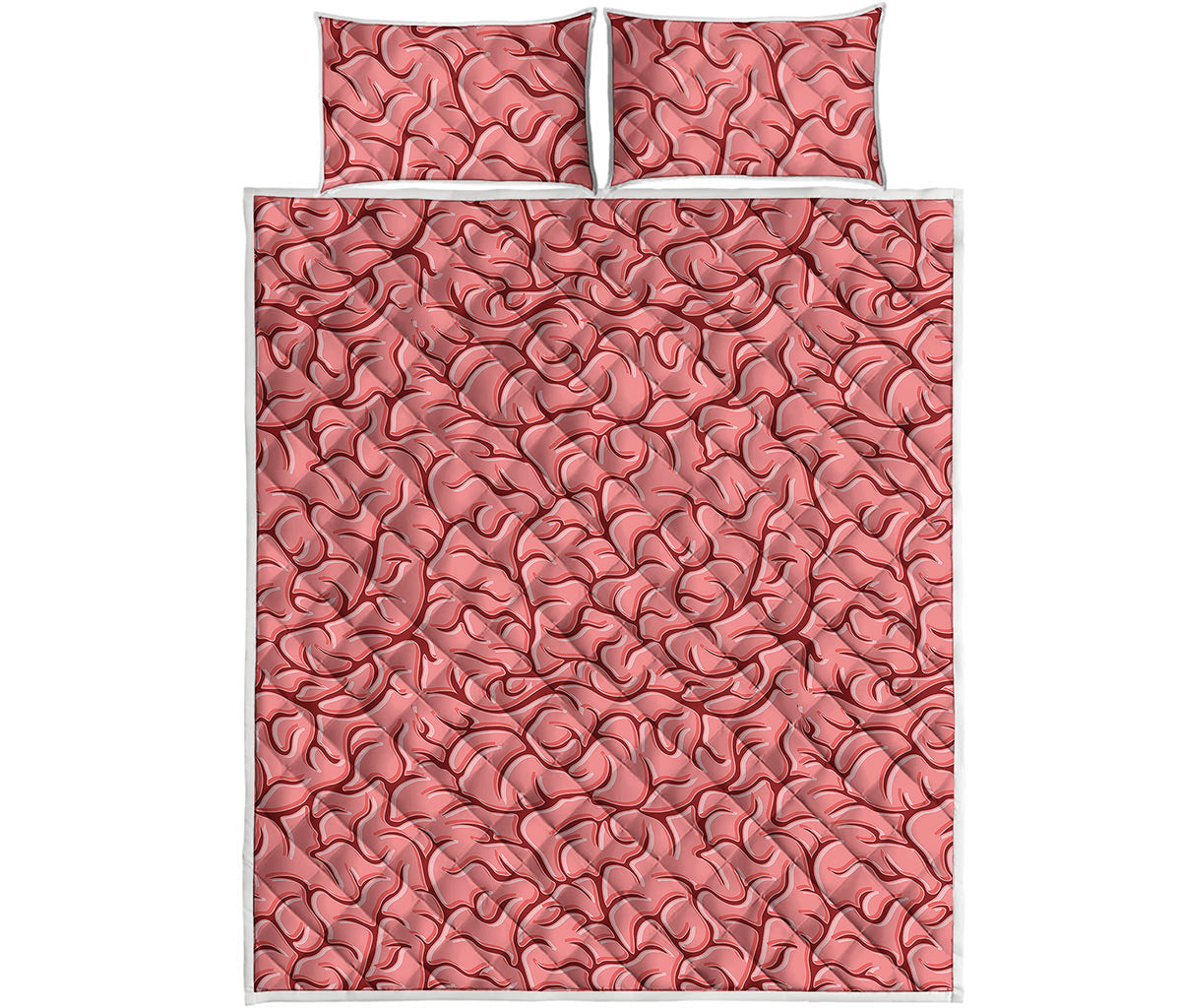 Human Brain Print Quilt Bed Set