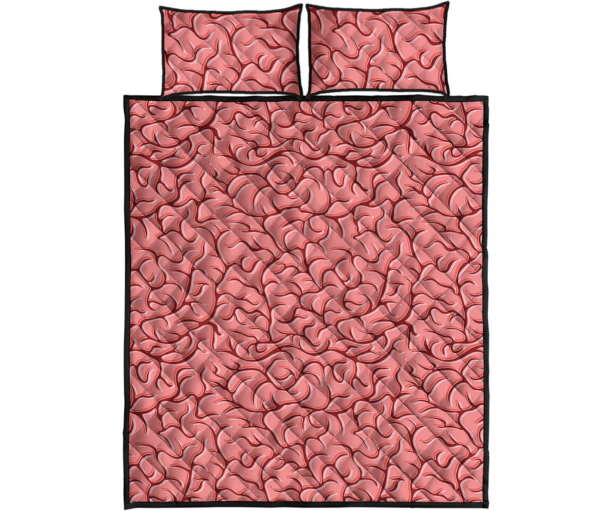 Human Brain Print Quilt Bed Set