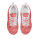 Human Brain Print White Sneakers
