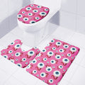 Human Eyeball Pattern Print 3 Piece Bath Mat Set