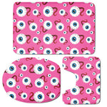 Human Eyeball Pattern Print 3 Piece Bath Mat Set