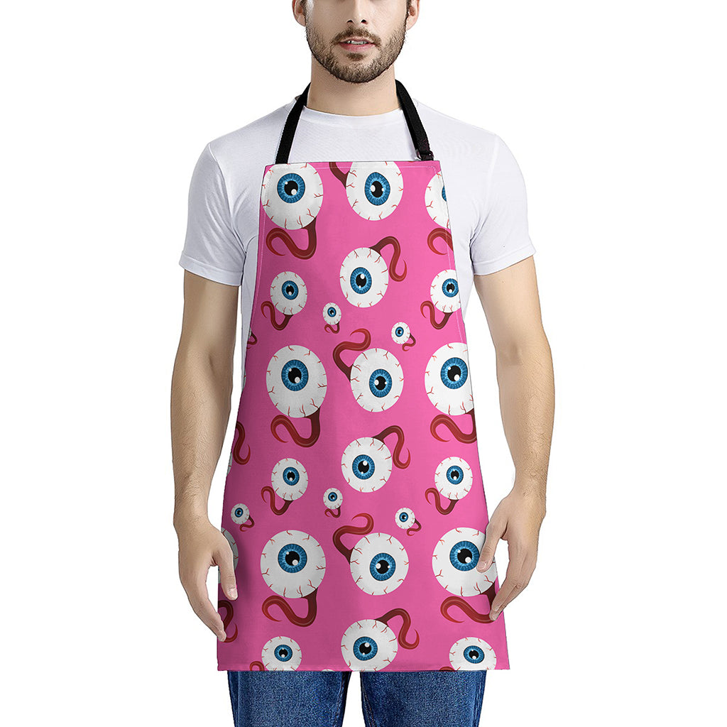 Human Eyeball Pattern Print Apron