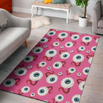 Human Eyeball Pattern Print Area Rug