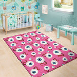 Human Eyeball Pattern Print Area Rug