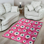 Human Eyeball Pattern Print Area Rug