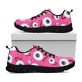 Human Eyeball Pattern Print Black Running Shoes