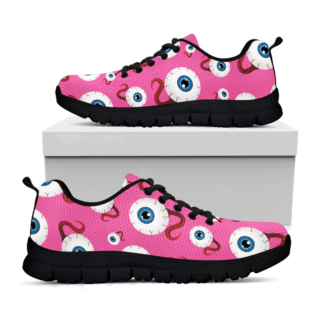 Human Eyeball Pattern Print Black Sneakers