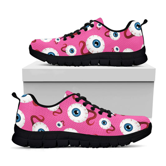Human Eyeball Pattern Print Black Sneakers