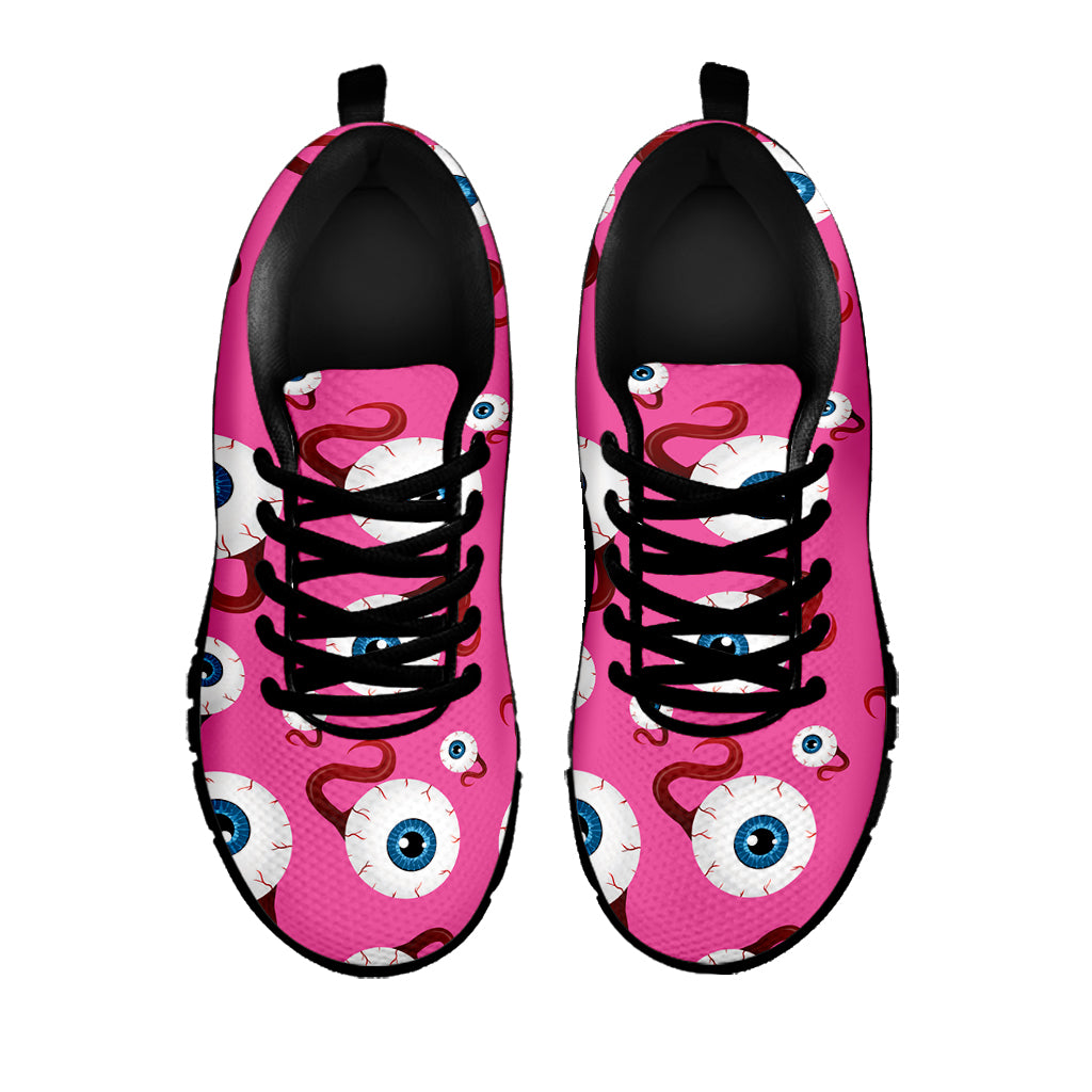 Human Eyeball Pattern Print Black Sneakers