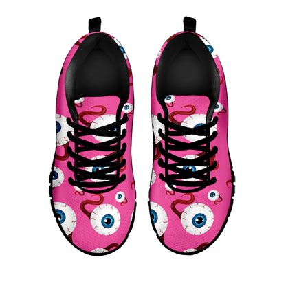 Human Eyeball Pattern Print Black Sneakers