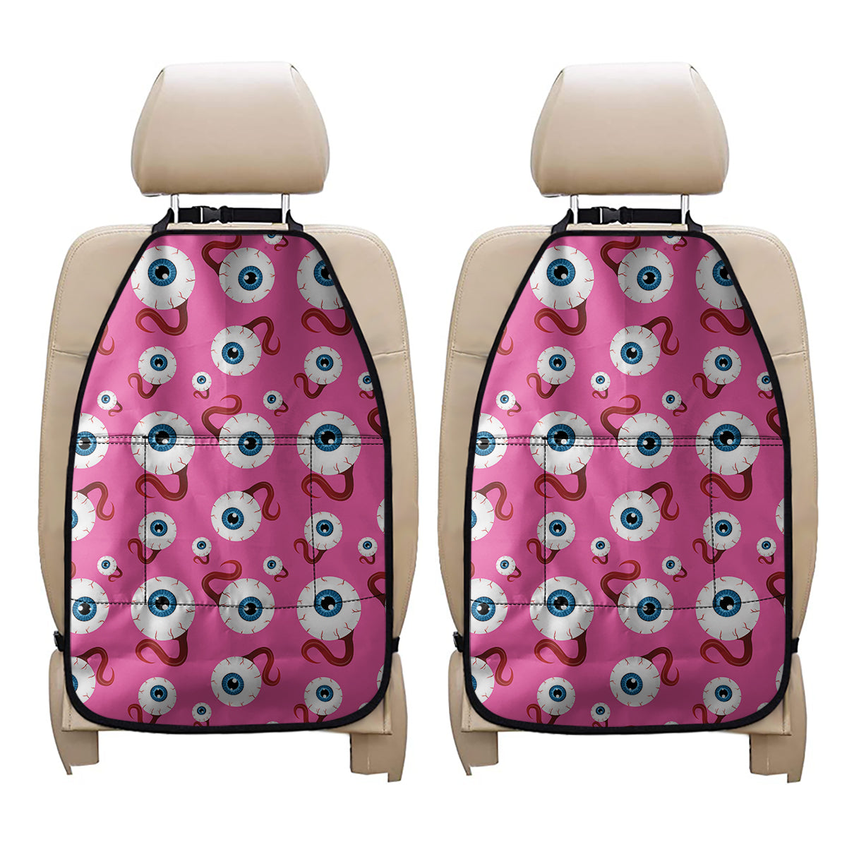 Human Eyeball Pattern Print Car Seat Organizers