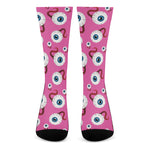 Human Eyeball Pattern Print Crew Socks