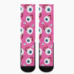 Human Eyeball Pattern Print Crew Socks