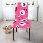 Human Eyeball Pattern Print Dining Chair Slipcover