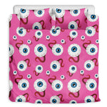 Human Eyeball Pattern Print Duvet Cover Bedding Set