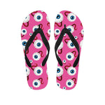 Human Eyeball Pattern Print Flip Flops
