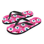Human Eyeball Pattern Print Flip Flops