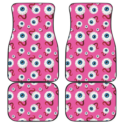 Human Eyeball Pattern Print Front and Back Car Floor Mats