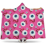 Human Eyeball Pattern Print Hooded Blanket