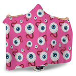 Human Eyeball Pattern Print Hooded Blanket