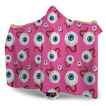 Human Eyeball Pattern Print Hooded Blanket