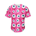 Human Eyeball Pattern Print Men's Baseball Jersey
