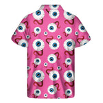 Human Eyeball Pattern Print Men's Short Sleeve Shirt