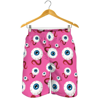 Human Eyeball Pattern Print Men's Shorts