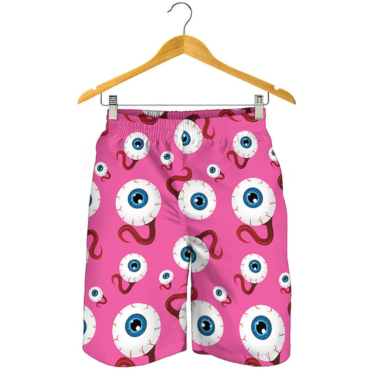 Human Eyeball Pattern Print Men's Shorts