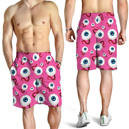 Human Eyeball Pattern Print Men's Shorts