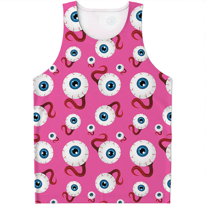 Human Eyeball Pattern Print Men's Tank Top