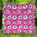Human Eyeball Pattern Print Quilt