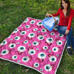 Human Eyeball Pattern Print Quilt