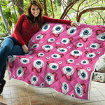 Human Eyeball Pattern Print Quilt