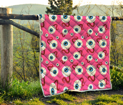Human Eyeball Pattern Print Quilt